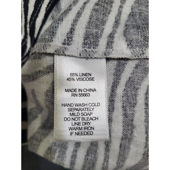 JNY Jones New York Women's SZ XL Zebra Print Linen Blend Button Front Jacket - Picture 8 of 8